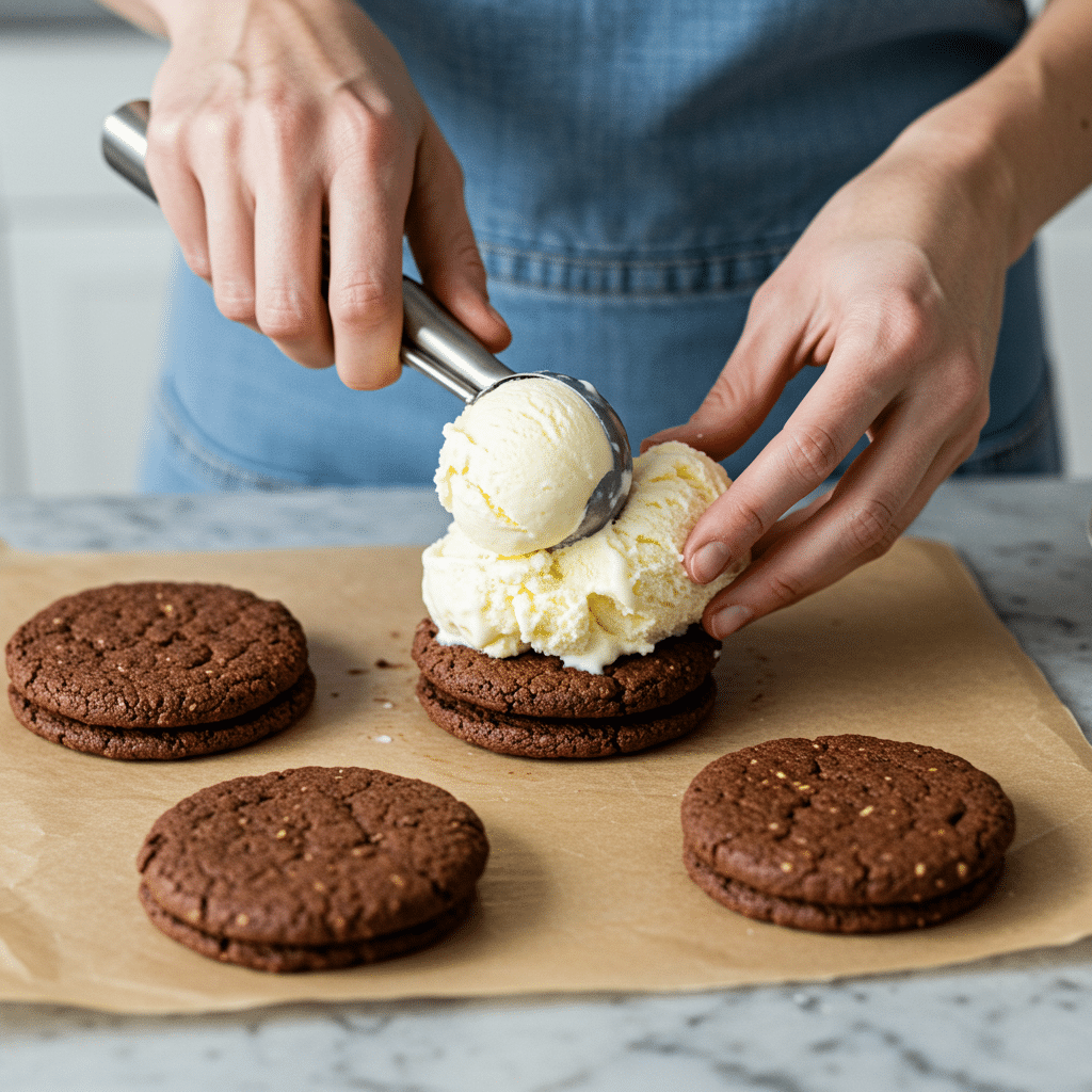 Gluten Free Ice Cream Sandwiches: A Sweet Summer Treat 6 assembling gluten free ice cream sandwiches